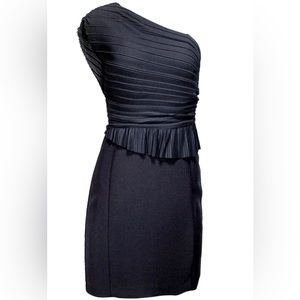 REISS Stretch Knit One Shoulder Asymmetrical Dress